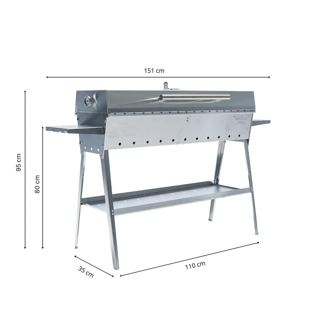 GrillSymbol Charcoal Grill Chef XL Silver - Hog the Oven
