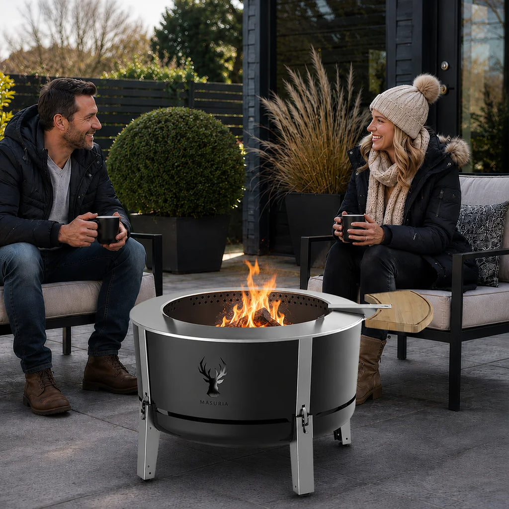 Masuria Wild Alpha 800 Smokeless Fire Pit – Matt Black - Hog the Oven