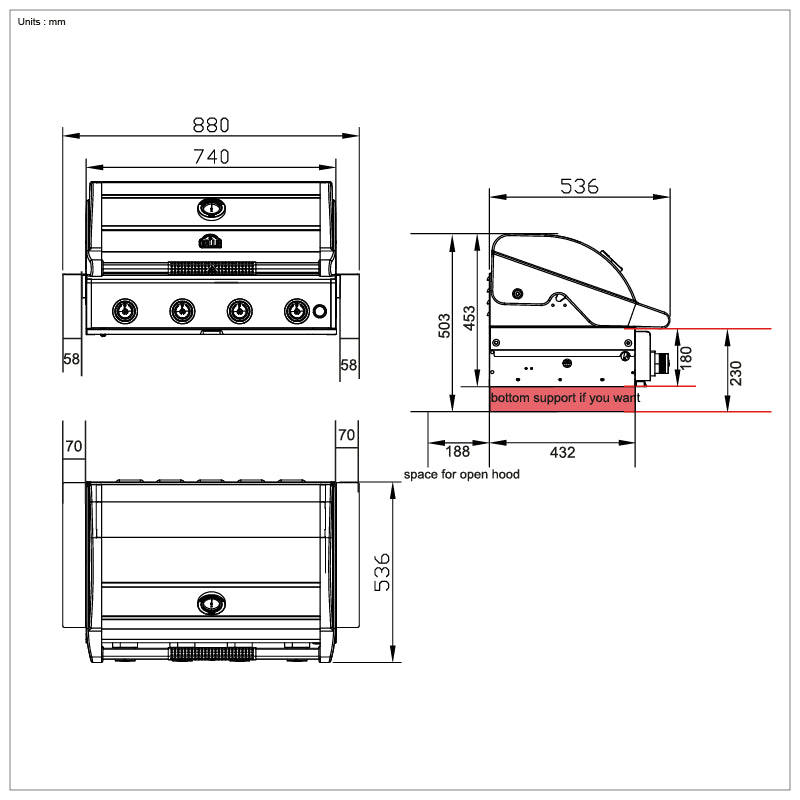 GRLLR Prime G4 Build-In Gas Barbecue - Hog the Oven