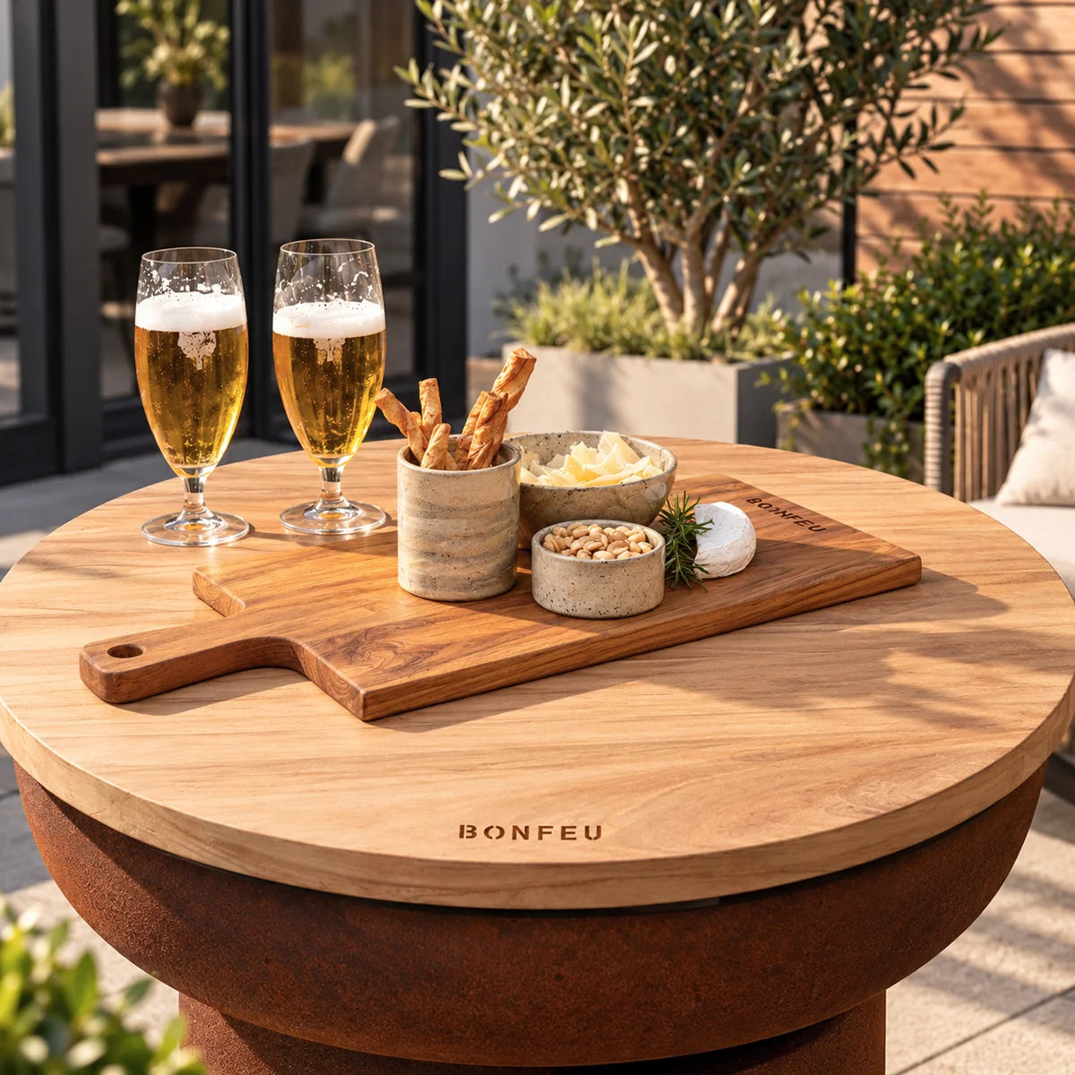 BonFeu BonTeak Table Top - Hog the Oven