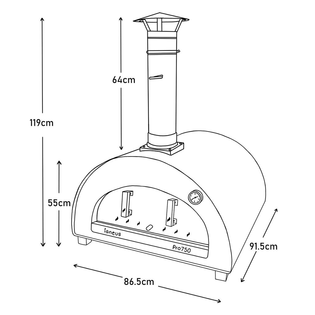 Igneus Pro 750 Wood Fired Pizza Oven - Red - Hog the Oven