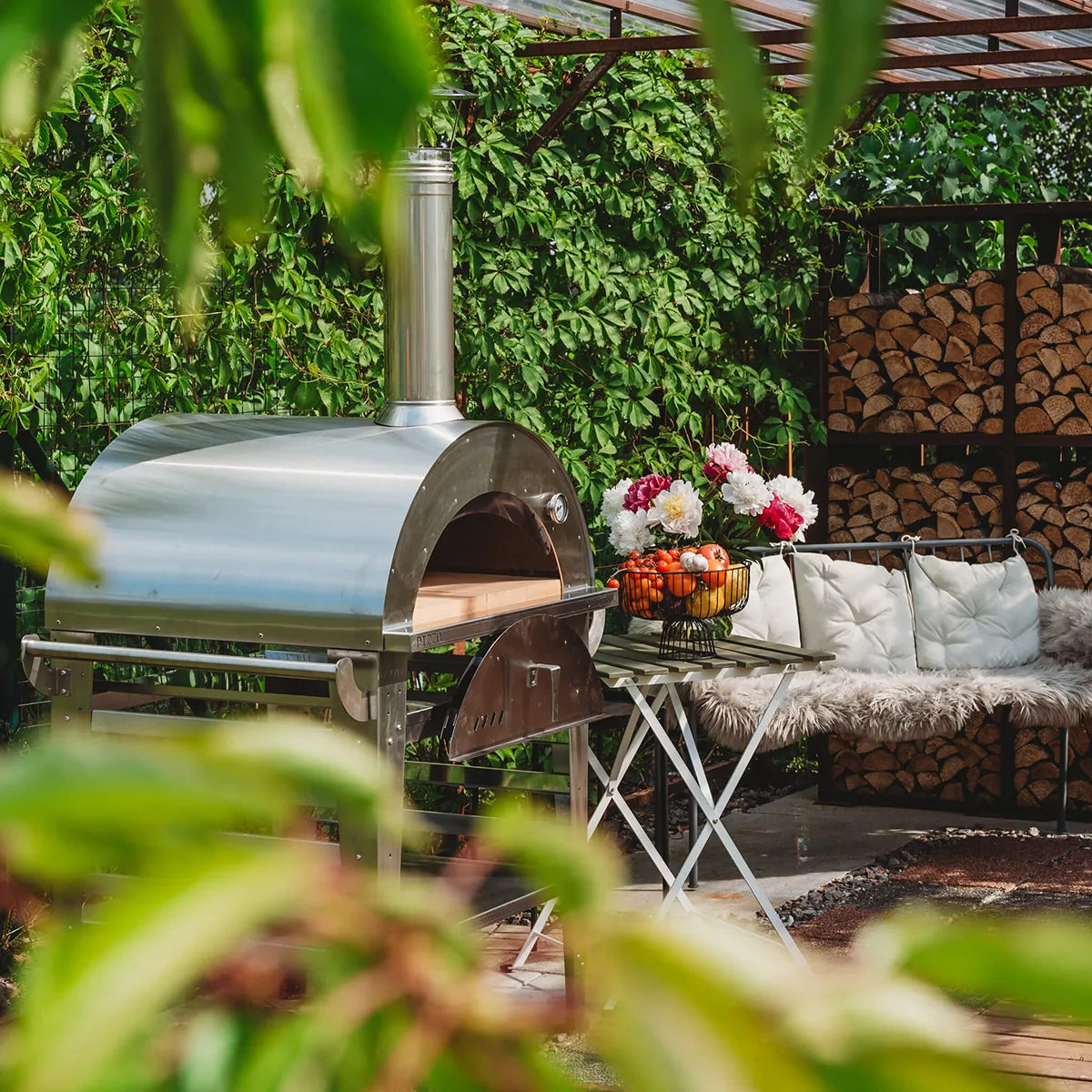 GrillSymbol Wood Fired Pizza Oven with Stand Pizzo-set-inox - Hog the Oven
