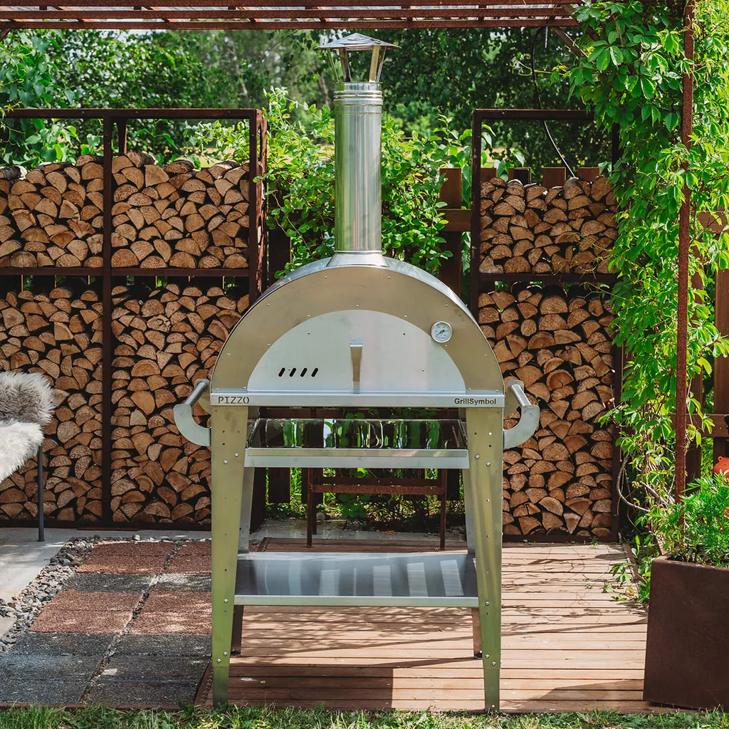 GrillSymbol Wood Fired Pizza Oven with Stand Pizzo-set-inox - Hog the Oven