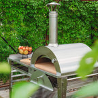 GrillSymbol Wood Fired Pizza Oven with Stand and Side Table Pizzo-XL-Set-inox - Hog the Oven