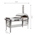 GrillSymbol Wood Fired Pizza Oven with Stand and Side Table Pizzo-XL-Set-inox - Hog the Oven