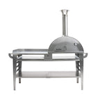 GrillSymbol Wood Fired Pizza Oven with Stand and Side Table Pizzo-XL-Set-inox - Hog the Oven
