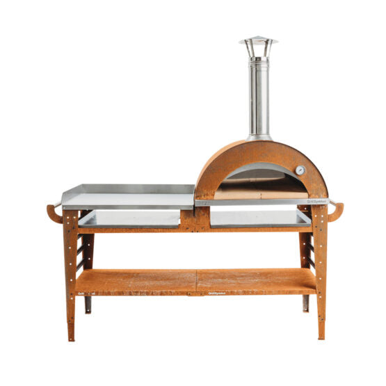 GrillSymbol Wood Fired Pizza Oven with Stand and Side Table Pizzo-XL-Set - Hog the Oven