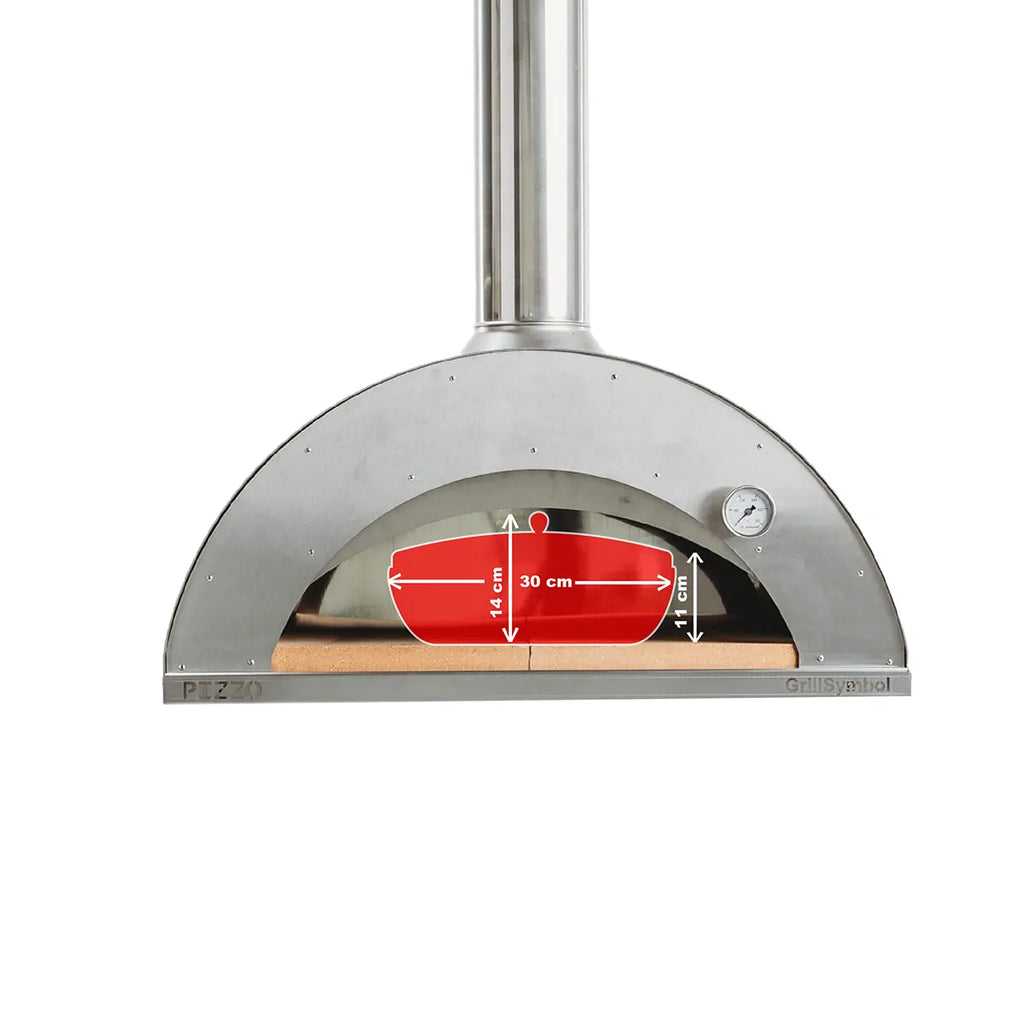 GrillSymbol Wood Fired Pizza Oven with Stand and Side Table Pizzo-XL-Set-inox - Hog the Oven