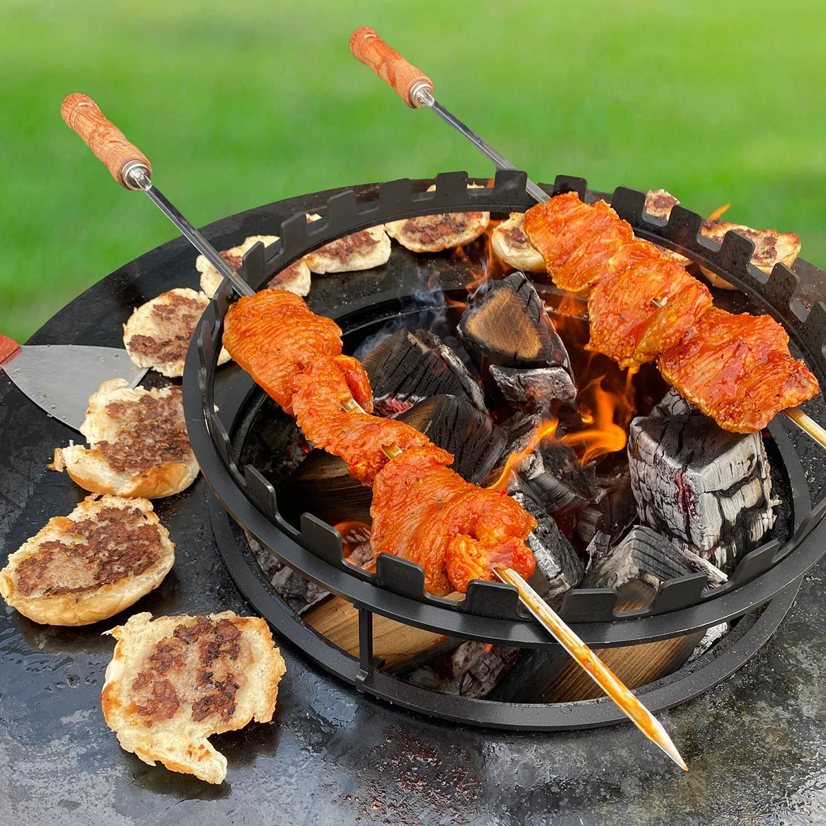 BonFeu Skewer Ring and Skewer Set - Hog the Oven
