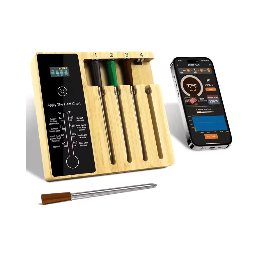 GrillSymbol Smart Wireless Meat Thermometer, With 4 Probes - Hog the Oven