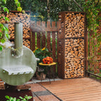 GrillSymbol WoodStock Corten Steel Firewood Rack - Hog the Oven