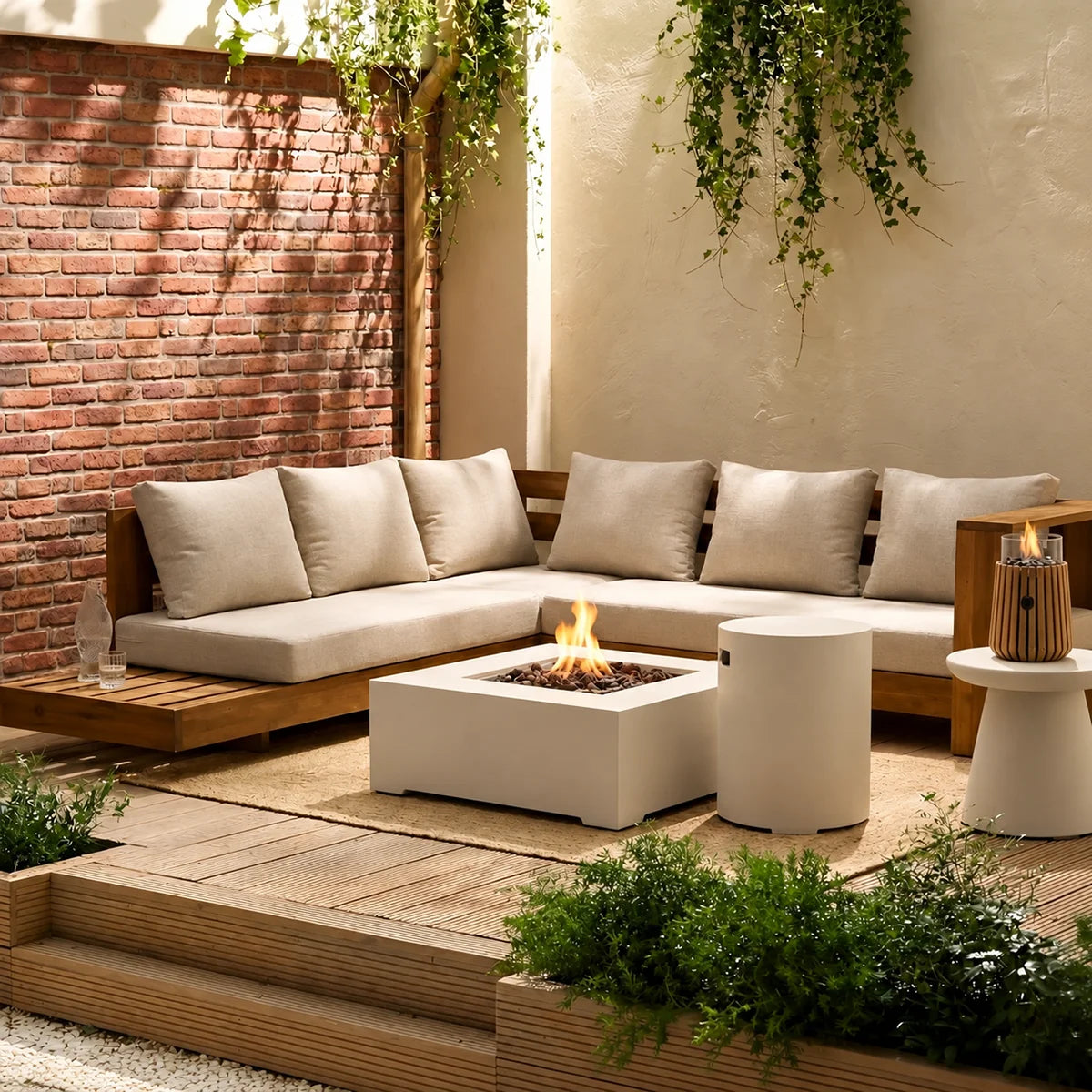 Happy Cocooning Estate Square 88 Gas Fire Table - Hog the Oven